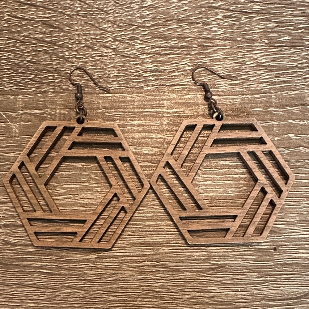 Geometric Wooden Earrings
